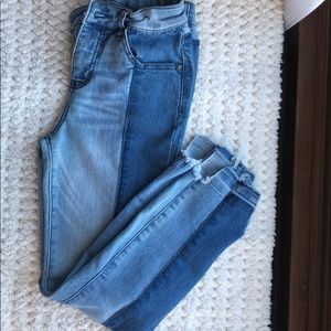 High Rise Skinny Two Tone Jeans - Girls 12